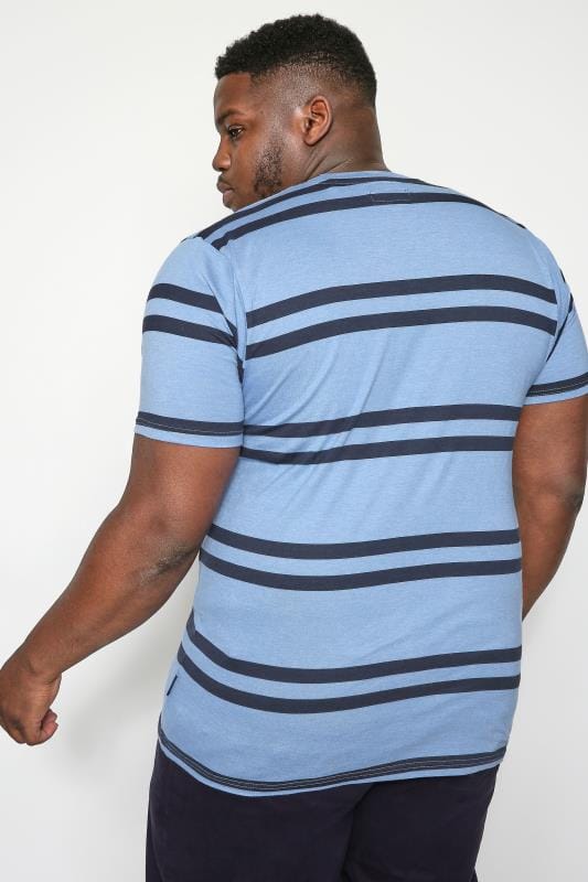 BadRhino Big & Tall Blue Double Stripe T-Shirt 4