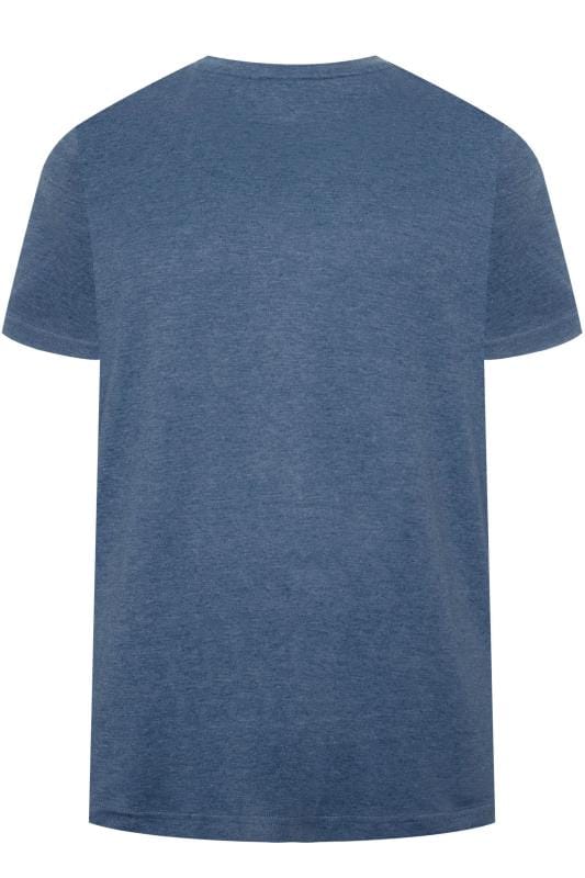 BadRhino Big & Tall Blue Marl 'Wilderness Pursuit' Slogan Print T-Shirt_6ccf.jpg