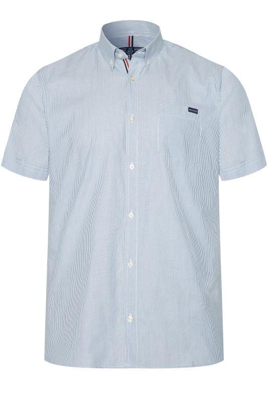 Casual Shirts dla puszystych BadRhino Big & Tall Blue Striped Oxford Shirt