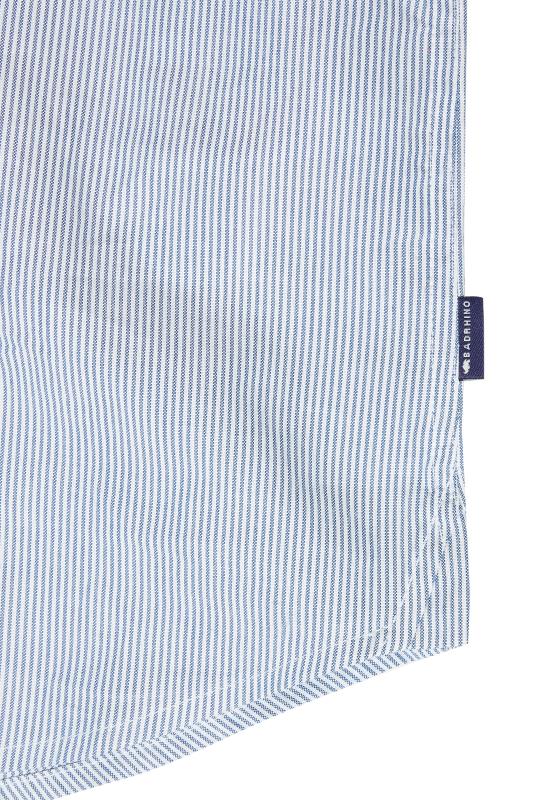 BadRhino Big & Tall Blue Striped Oxford Shirt 7