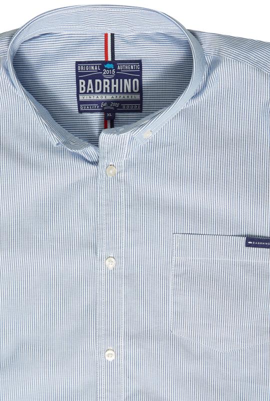 BadRhino Big & Tall Blue Striped Oxford Shirt 6