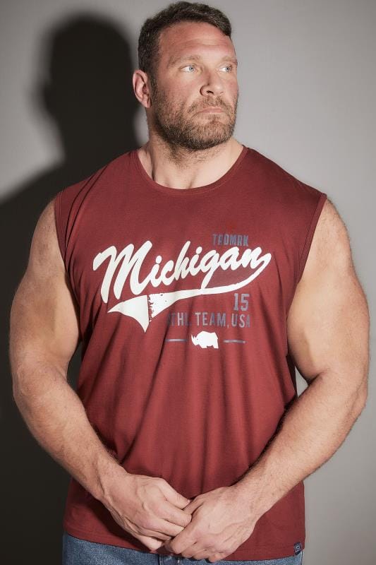 Men's Vests BadRhino Burgundy 'Michigan' Muscle Vest