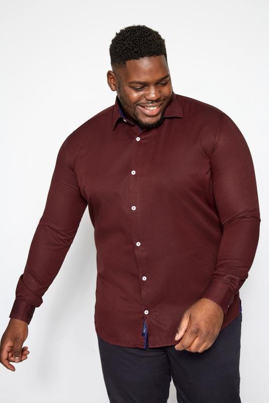 BadRhino Burgundy Red Smart Twill Shirt 