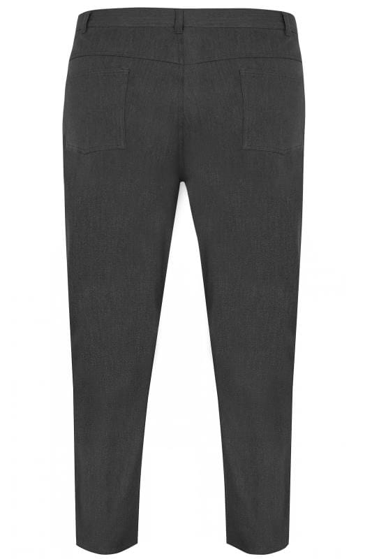 BadRhino Big & Tall Dark Grey Smart Straight Leg Stretch Trousers With 5 Pockets_0ba9.jpg