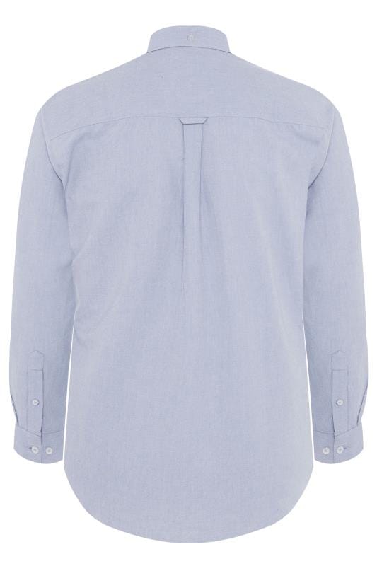 BadRhino Big & Tall Light Blue Long Sleeved Oxford Shirt 8
