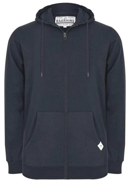 BadRhino Navy Basic Sweat Hoodie With Pockets - Extra Large Sizes L to ...