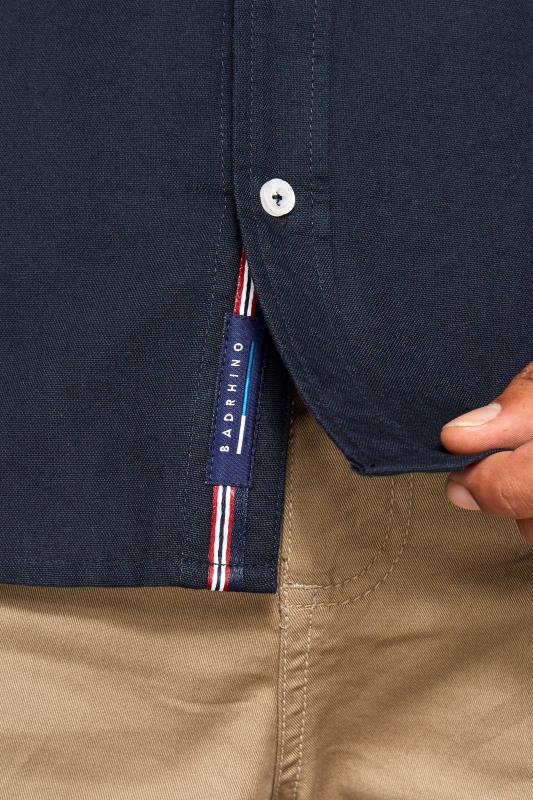 BadRhino Big & Tall Navy Blue Cotton Long Sleeved Oxford Shirt_9c46.jpg