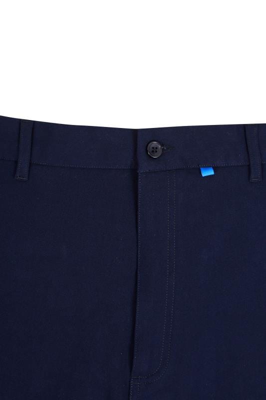 BadRhino Big & Tall Navy Blue Smart Straight Leg Stretch Trousers With 5 Pockets 6