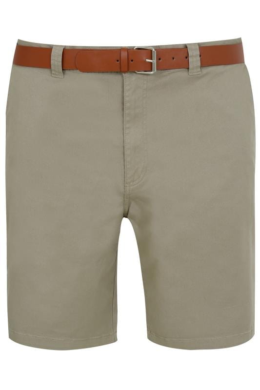 BadRhino Stone Brown Five Pocket Chino Shorts With Belt_84cf.jpg