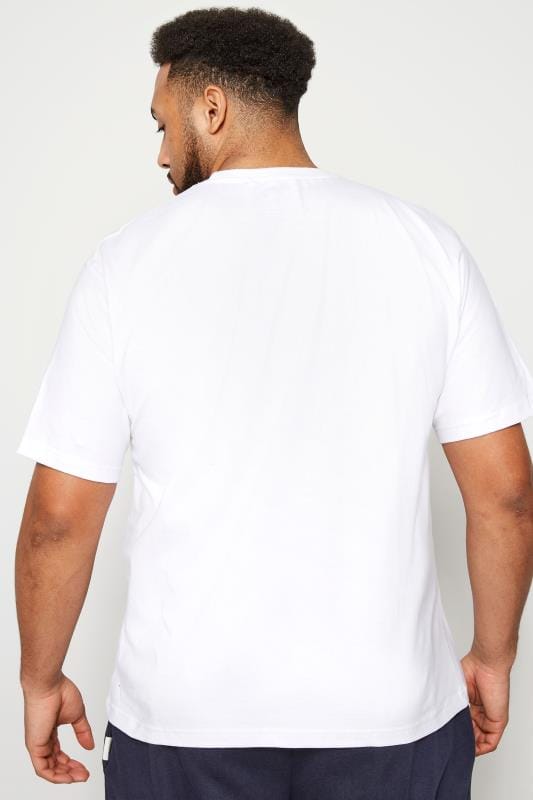 BadRhino White Crew Neck Logo T-Shirt Extra Large Sizes L to 8XL | BadRhino