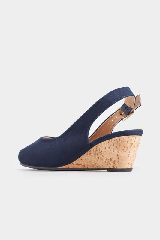 wide fit navy slingback shoes