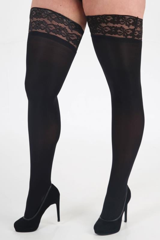 Plus Size Stockings & Hold Ups Grande Taille Black 50 Denier Hold Ups