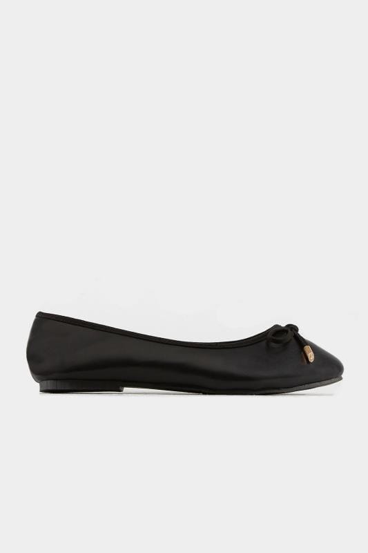 Black Ballerina Pumps In Extra Wide Fit | Yours Clothing