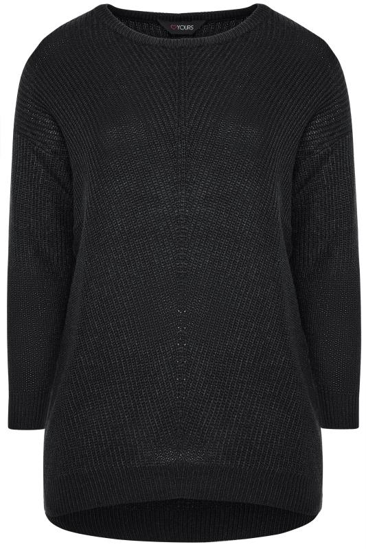 Plus Size Curve Black Essential Knitted Jumper | Yours Clothing 4