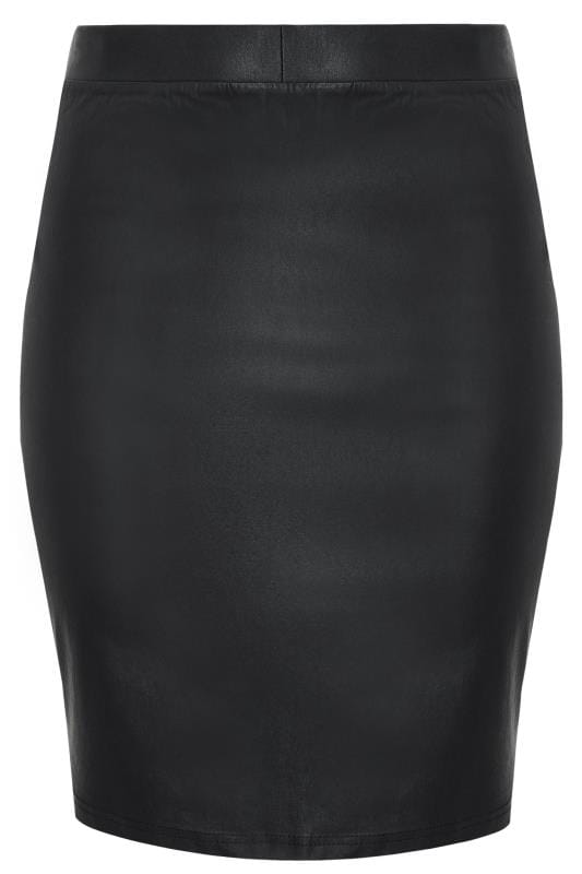 Black Coated Bengaline Skirt | Yours Clothing 5