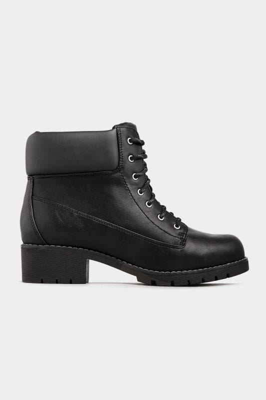 Black Combat Lace Up Ankle Boots In Extra Wide Fit_3796.jpg
