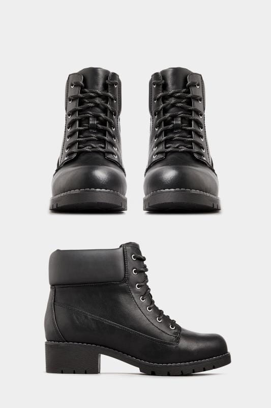 Black Combat Lace Up Ankle Boots In Extra Wide Fit_4a0a.jpg