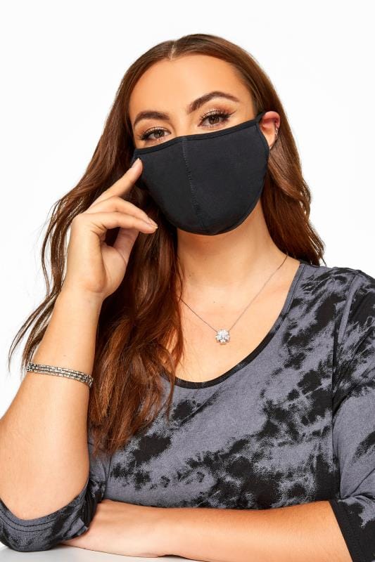 Tall Face Masks Yours Black Cotton Antibacterial Face Mask