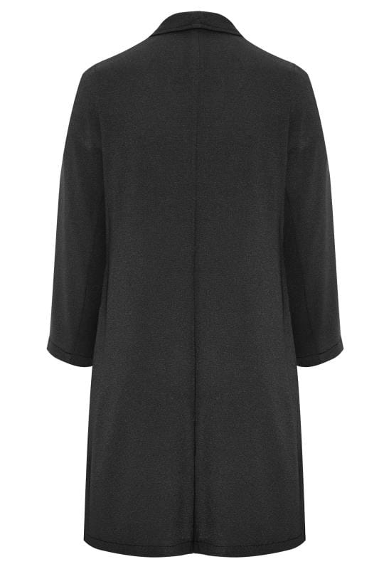 Black Crepe Longline Jacket | Yours Clothing