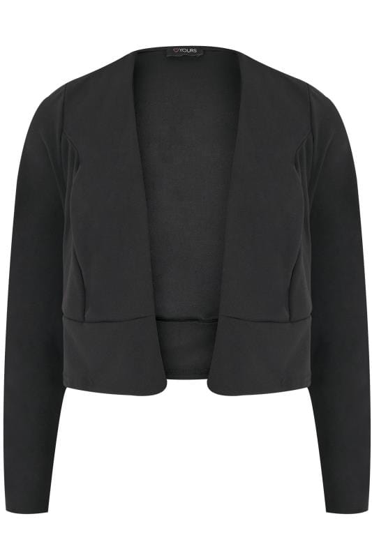 Black Cropped Bolero Jacket, plus size 16 to 36 | Yours Clothing