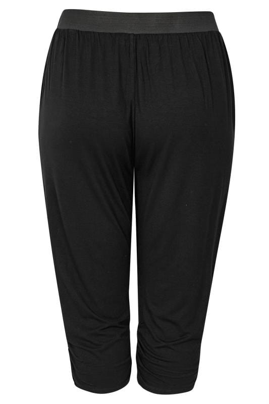 Curve Black Basic Cropped Jersey Joggers 6