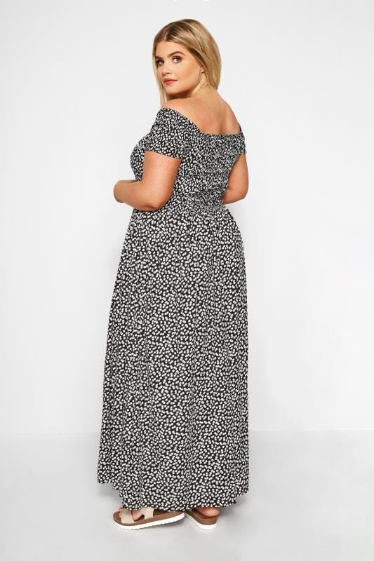 Black Ditsy Floral Maxi Dress | Sizes 16-36 | Yours Clothing
