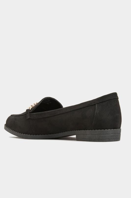 Black Vegan Suede Chain Loafers In Extra Wide Fit_b8a0.jpg