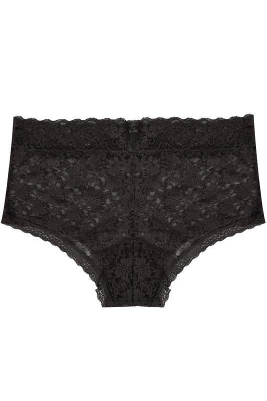 Curve Black Floral Lace Shorts 3