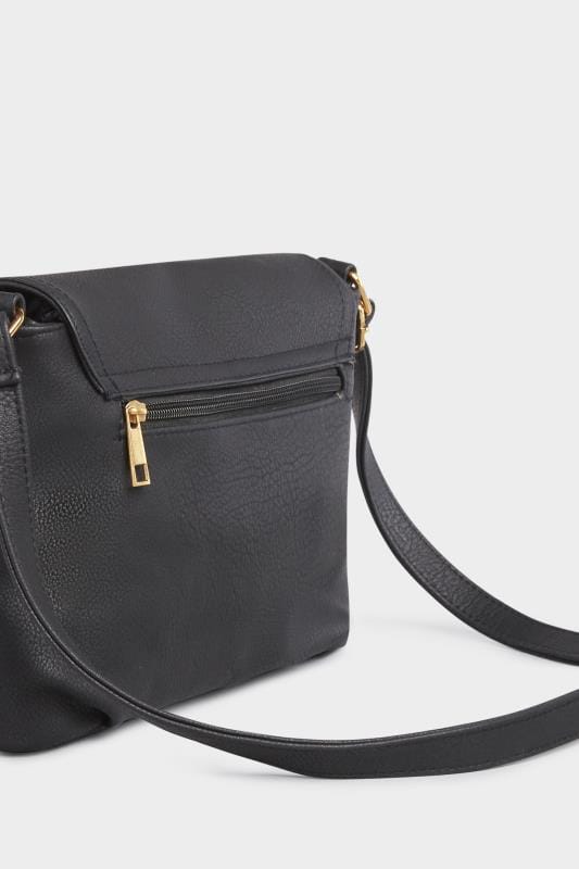 Black Foldover Cross Body Bag | Yours Clothing