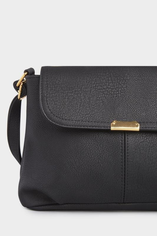 Black Foldover Cross Body Bag | Yours Clothing