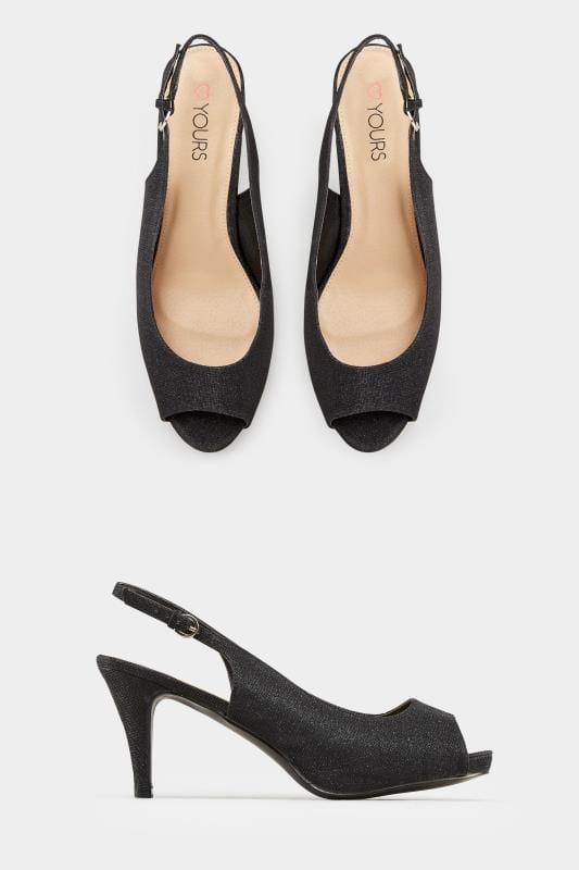 black peep toe court shoes