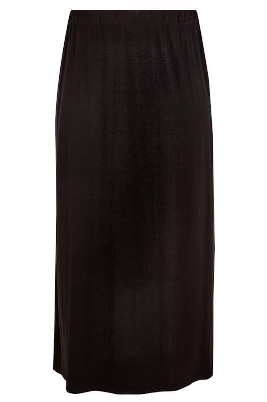 Black Jersey Stretch Maxi Tube Skirt With Elasticated Waistband plus ...