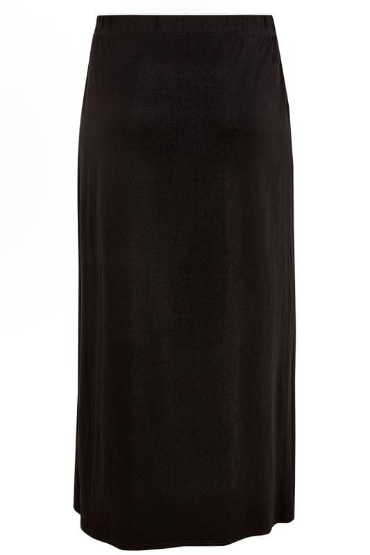 Black Jersey Stretch Maxi Tube Skirt With Elasticated Waistband plus ...