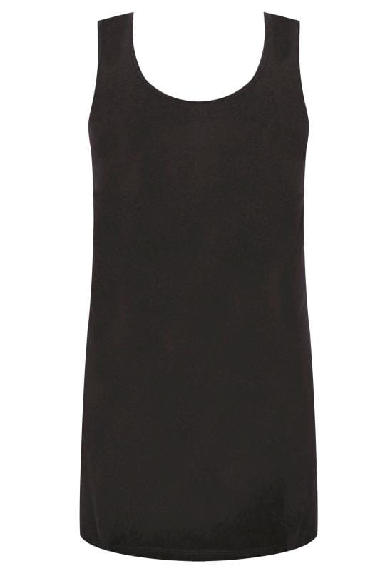Plus Size Black Longline Vest Top | Yours Clothing 6