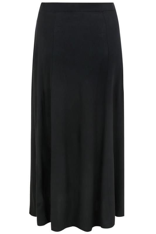 Black Maxi Jersey Strtech Skirt With Pockets, Plus size 16 to 36 5