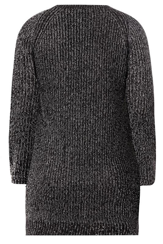 Black & Metallic Chunky Knit Jumper, plus size 16 to 36 | Yours Clothing