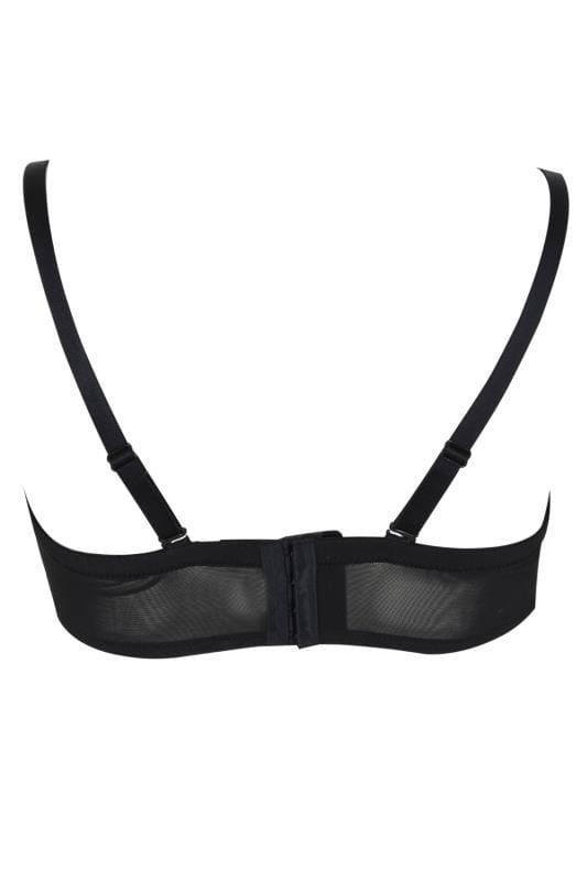 Black Lace Moulded Underwired Multiway Bra With Removable Straps | Yours Clothing 7