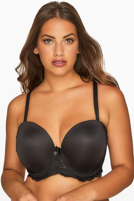 Black Lace Moulded Underwired Multiway Bra With Removable Straps 3
