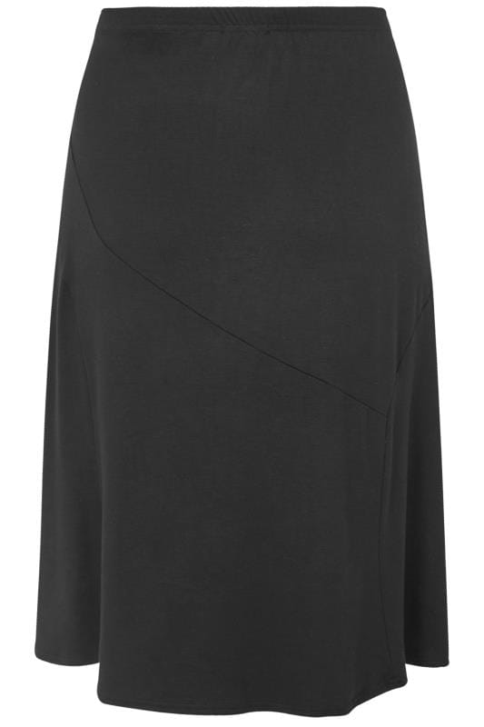 Black Panel Midi Skirt, Plus size 16 to 36 | Yours Clothing