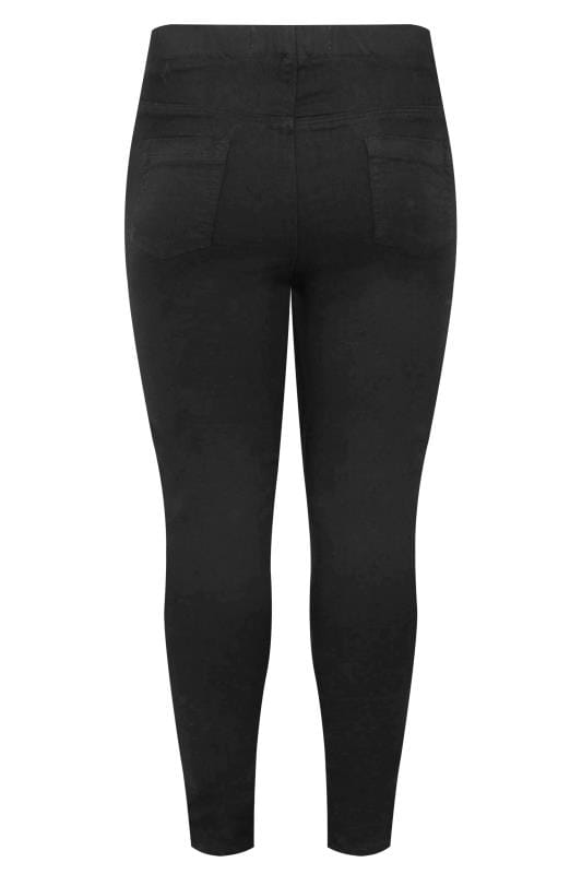 Plus Size Black Pull On JENNY Jeggings | Yours Clothing 4