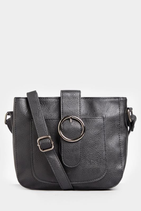 Black Round Buckle Cross Body Bag | Yours Clothing