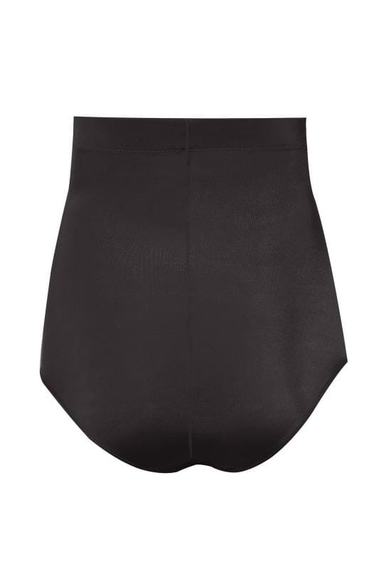  Plus Size Black Satin Control High Waisted Full Brief | Yours Clothing 5
