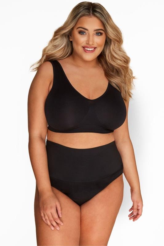Plus Size Non-Padded Bras Black Seamless Non-Padded Non-Wired Bralette