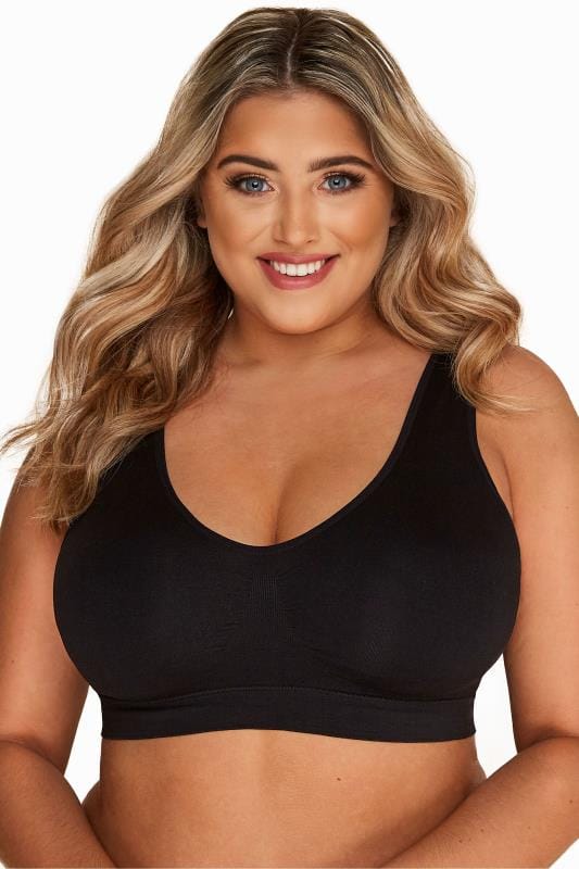 Black Seamless Padded Non-Wired Bralette 2