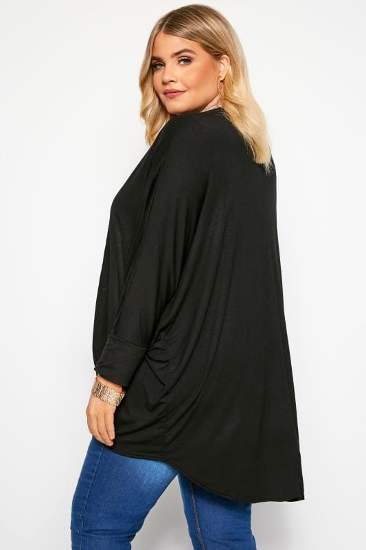Black Short Cocoon Cardigan | Yours Clothing