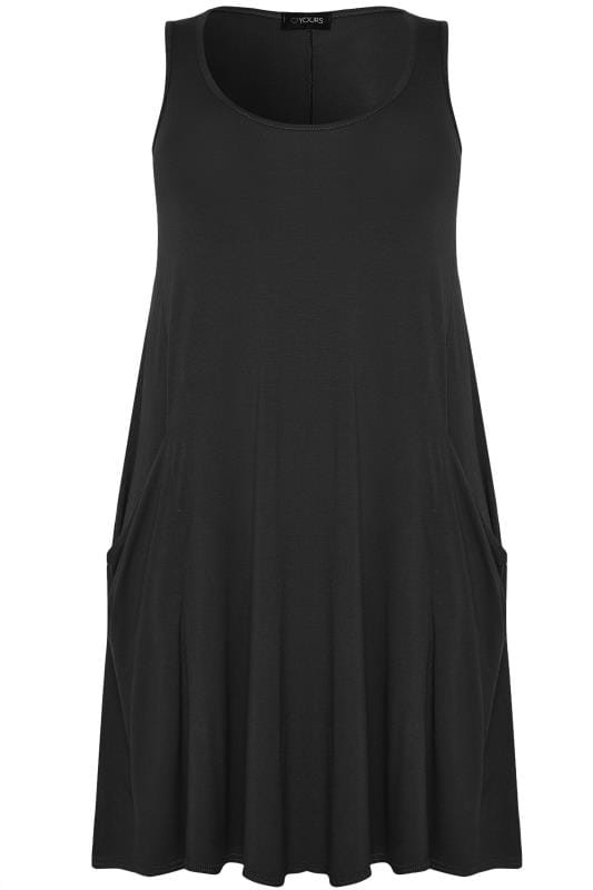 Black Sleeveless Drape Pocket Dress | Sizes 16 to 36 | Yours Clothing 5