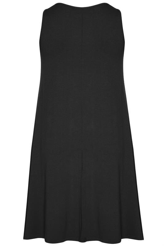 Black Sleeveless Drape Pocket Dress | Sizes 16 to 36 | Yours Clothing 4