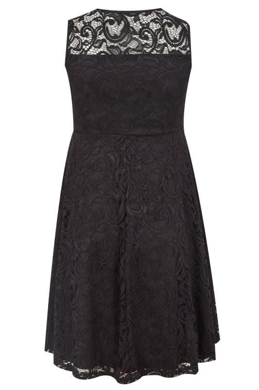 Black Sleeveless Lace Dress, Plus size 16 to 36 | Yours Clothing