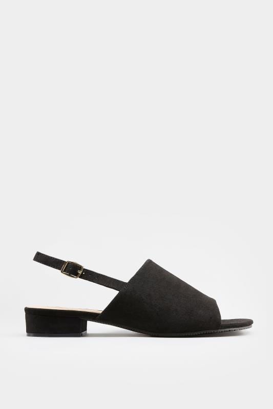 Black Slingback Sandals In Extra Wide 