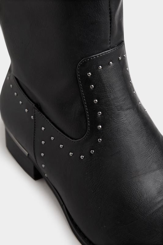 Black Studded Trim Stretch Knee High Boots In Extra Wide Fit_70f1.jpg
